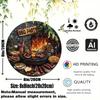 Wolvor 8-calowy Znak Ścienny BBQ Metalowa Sztuka Kuchenna Zewnętrzny Grill Impreza w Ogrodzie Prezent na Parapetówkę