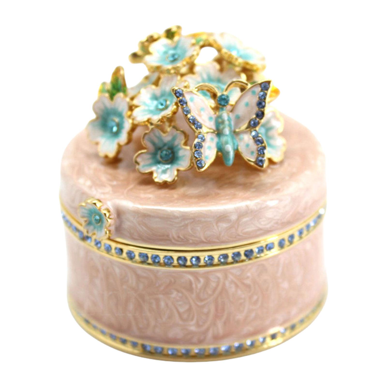 

Шкатулка для хранения украшений в виде бабочки и цветка, многофункциональный органайзер для серег, браслетов, ожерелий, подставка для аксессуаров розовый