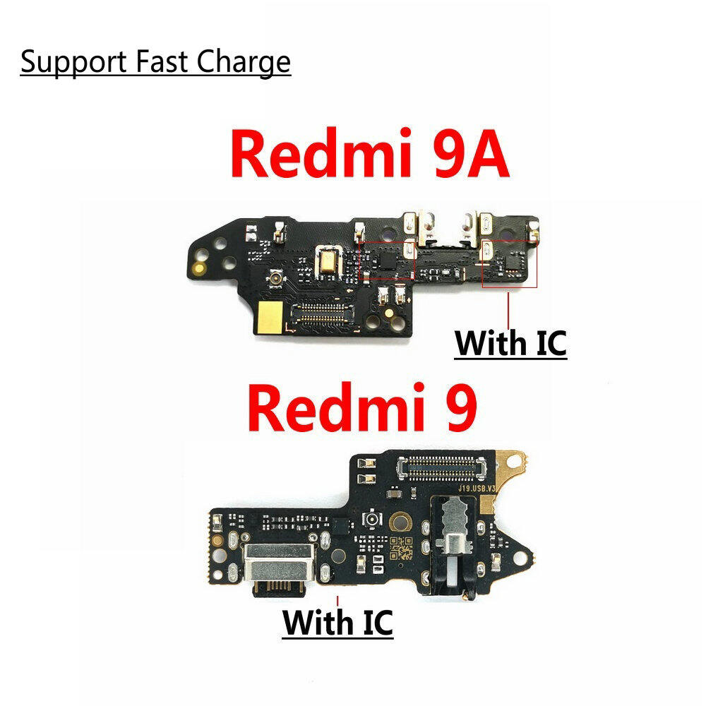 

USB Charger Port Connector Dock Charging Board Flex Cable With Microphone Mic Repair For Xiaomi Redmi 9A 9 9C Redmi 9 with IC