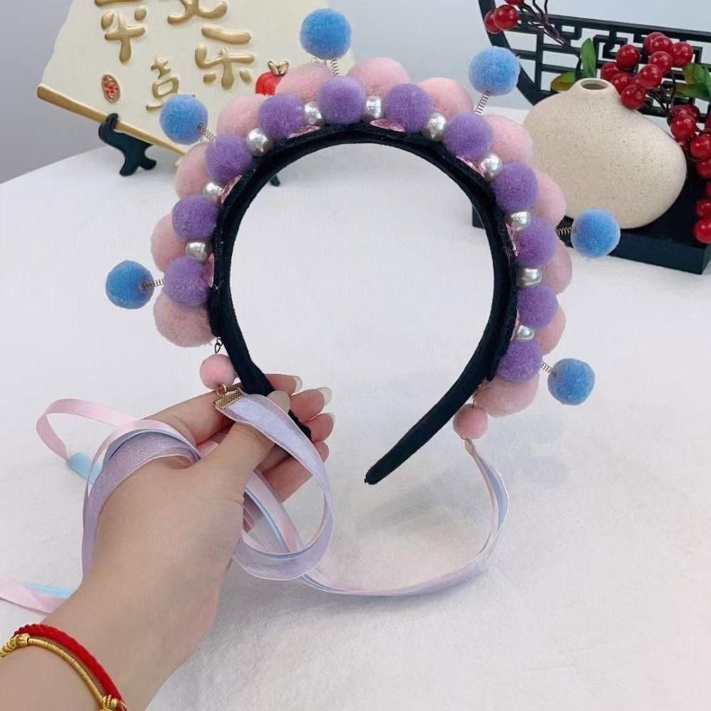 Tassel Chinese New Year Headwear Tang Suit Hair Hoop Hanfu Headwear Beijing Opera Headband  Girls