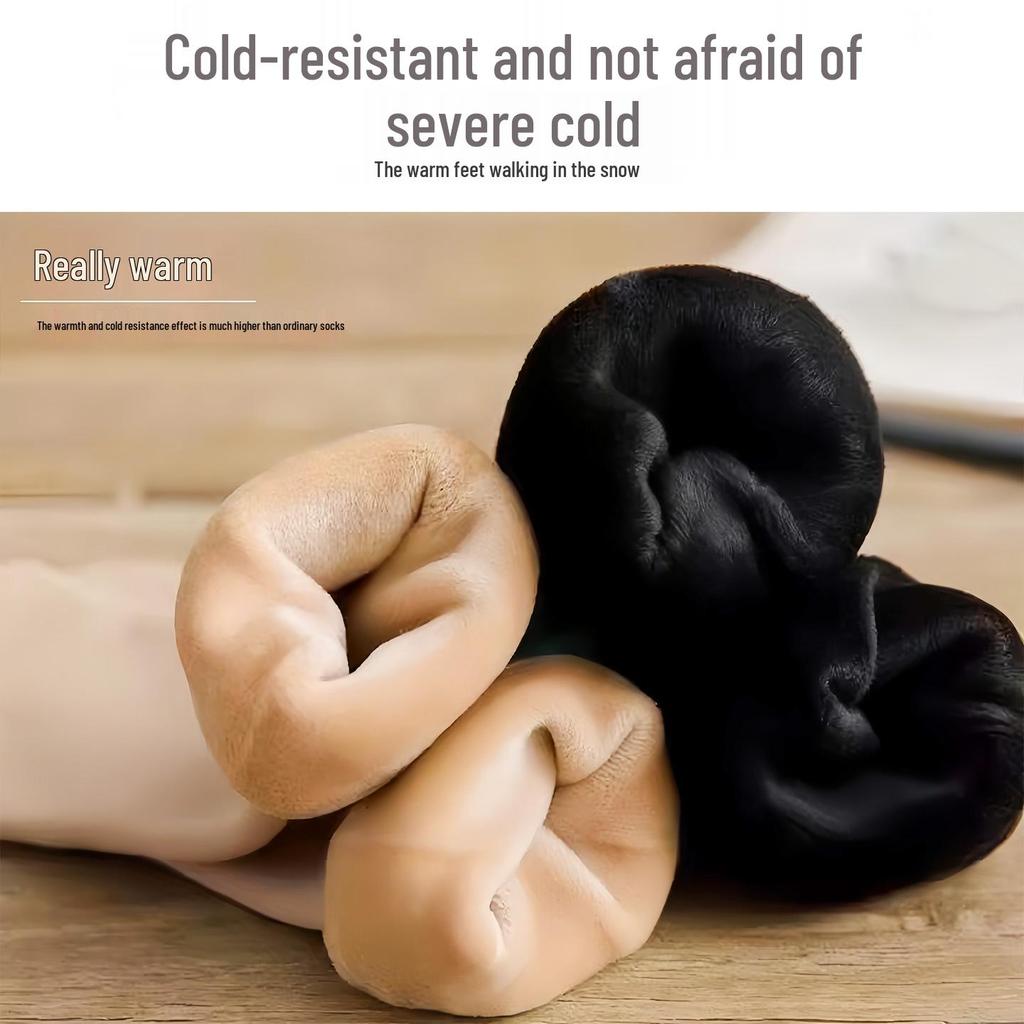 Nový přírůstek: Sněhové ponožky - Zimní teplé s fleecovou podšívkou, Protimrazové, Silné podkolenky pro podzim a zimu