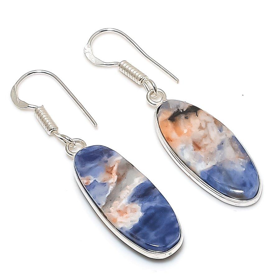 

Natural Sodalite Gemstone 925 Sterling Silver Jewelry Earring 1.73 V7U10