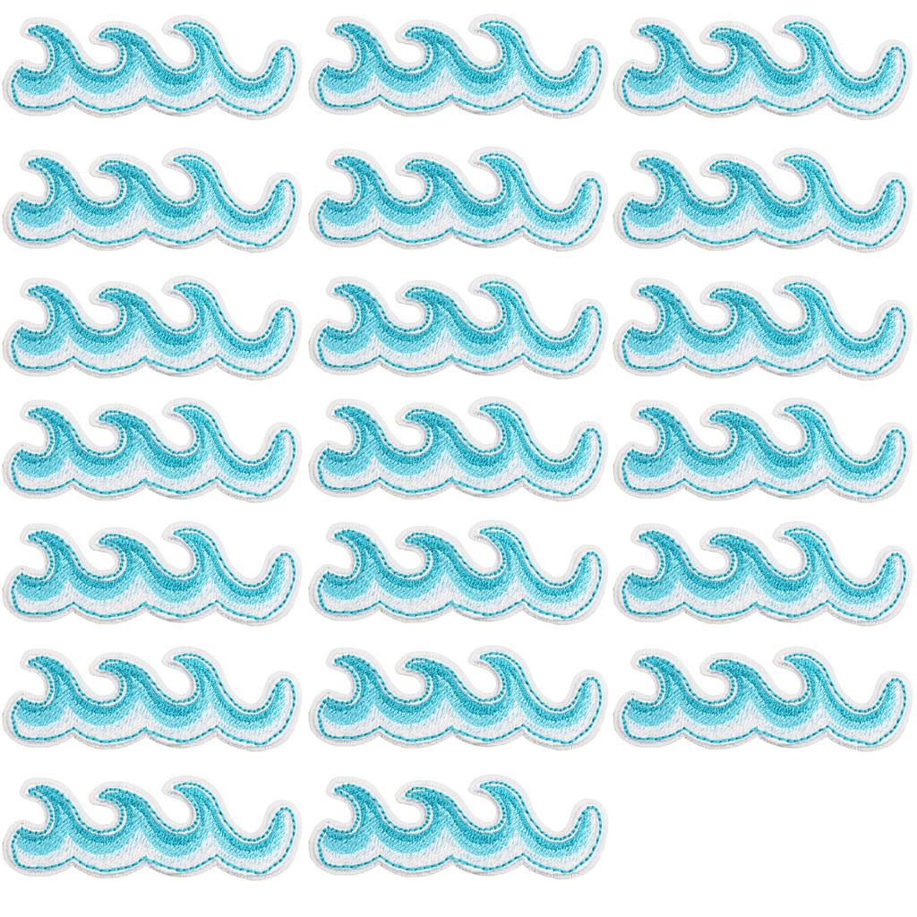 Wave Embroidery Cloth Sticker, Clothes Decoration Patch Sticker, Computer Embroidery Chapter Boy, Summer Surfing Sea Wave Embroidery Label