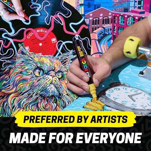 Mitsubishi Pencil Posca Water-Based Pen, Broad Point, Square Tip, 15 Colors, PC8K15C