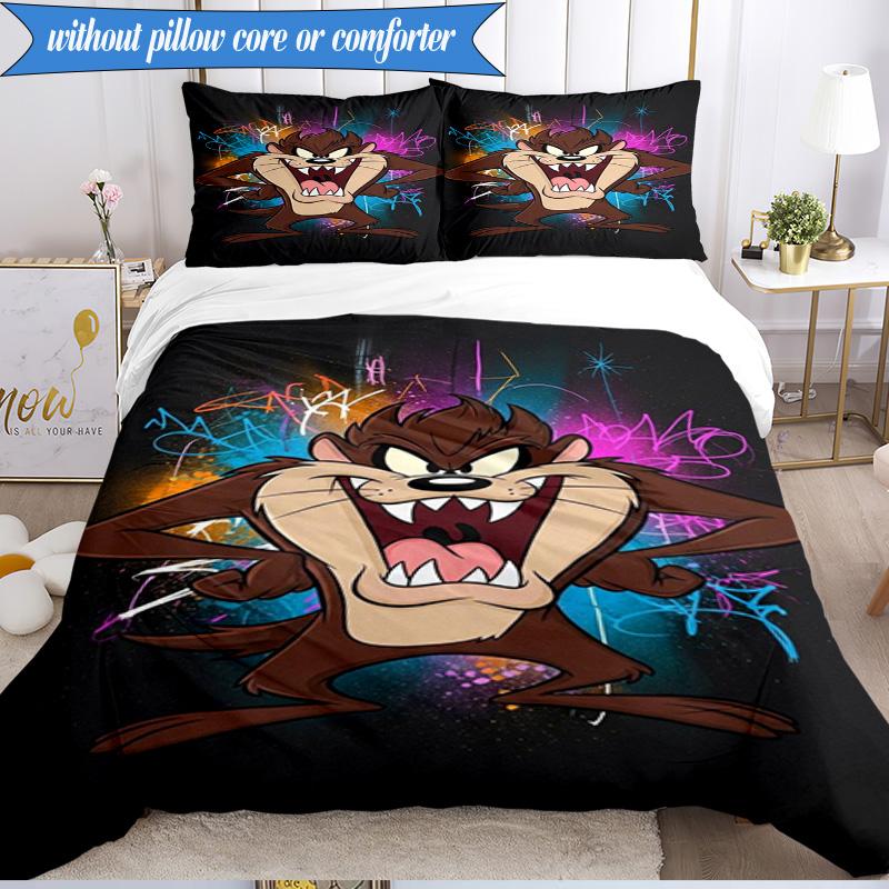 3PCS Tazma-nian Artwork Bedding Set,Including 1pc Duvet Cover And 2pcs Pillowcases Perfect for Bedroom, Dormitory, Fan Christmas gift