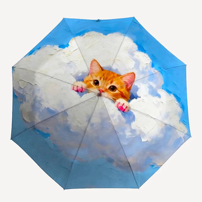 

1PC Cloud Cat Automatic Opening And Closing, Sturdy Iron Frame, Portable Folding Design, Suitable For Men And Women In All Seasons41