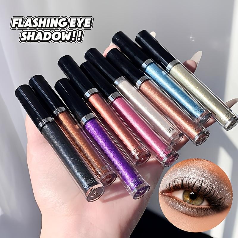 Glitter Liquid Eyeshadow 12-Color Golden Eyeshadow, Brown Glitter Eyeshadow, Eye Glitter Makeup Eyeshadow Stick, Quick- Long-Lasting Eyeshadow