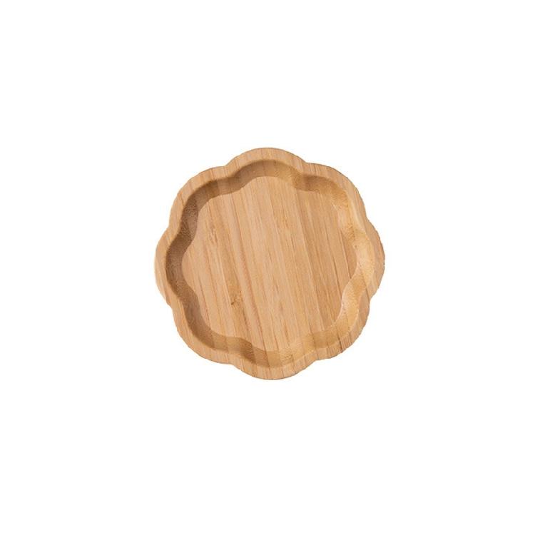 Walnut Color Tableware Solid Wood Flower-shaped Dessert Plate Japanese-style