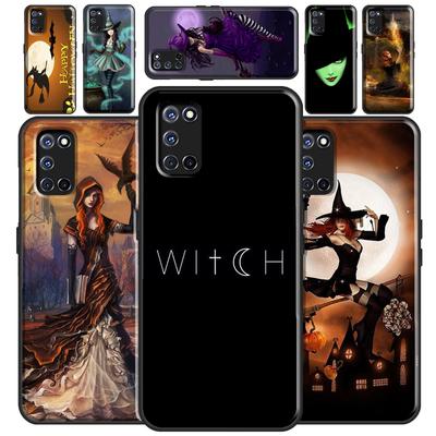 Coque d'horreur de sorcière de lune d'Halloween pour OPPO A94 A74 A54 A5 A9 A31 A53 A53S A52 A72 A83 A91 A1K A15 A3S A5S