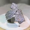 925 Sterling Silber Neuer Doppelbogen Wickelzirkon Ring Modeschmuck Geschenk für Party Hochzeit Verlobung