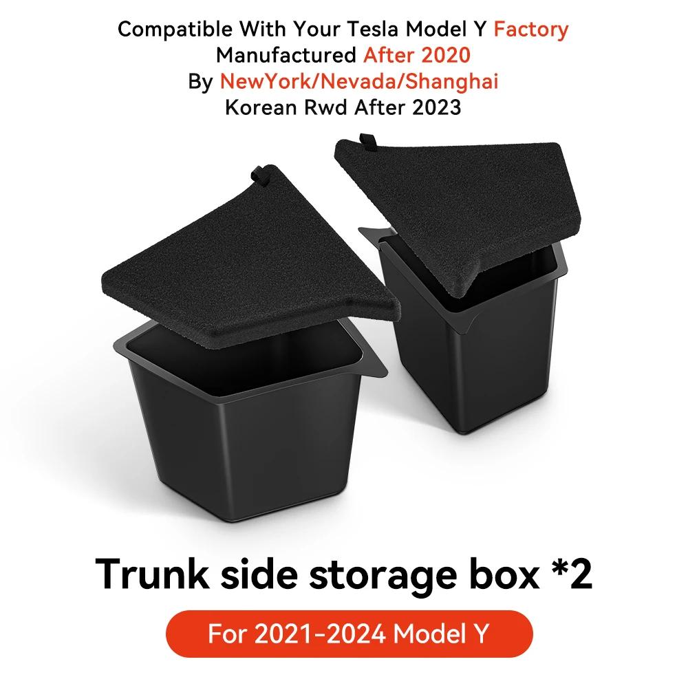 

YZ For Tesla Model Y Juniper 21-2026 Trunk Side Storage Box Hollow Cover Organizer Flocking Mat Partition Board Stowing Tidying