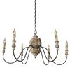 American Rural French Solid Wood Chandelier Carving Retro Vintage Living Room Dining Room Bedroom Villa Candle Lights Lustre