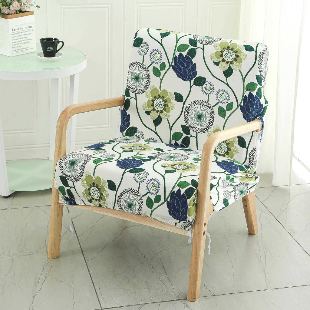 Single Simple Small Apartment Elastic Sofa Cover All-Inclusive Internet Cafe Cafe Square Sofa Cover Wood Chair Cover