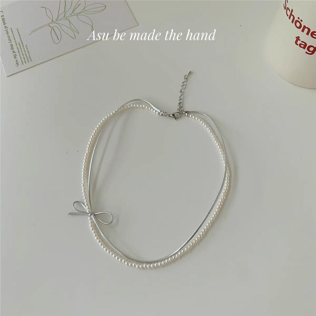 Hot-selling cherry pearl necklace women's ins style fashion high sense love collarbone chain new item pendant