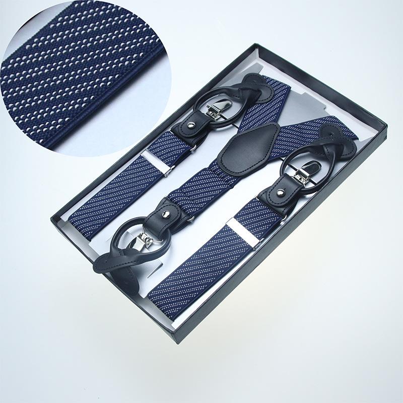 3.5Cm Men'S Adult Strap Men'S Trousers Suspender Suit Shirt Strap Clip Suspender Strap Fat Elastic Non-Slip