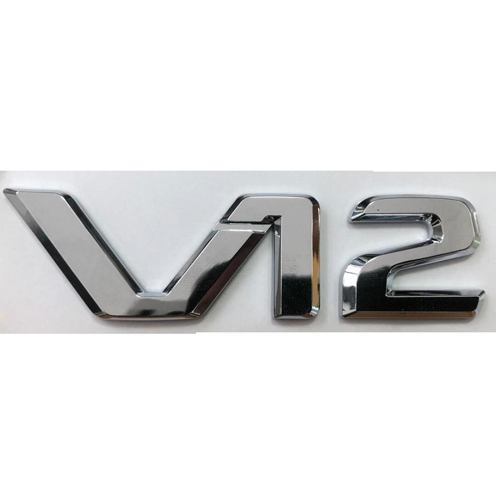 Chrome Black V12 V 12 Letters Sides Fender Badges Emblems for Mercedes Benz MAYBACH S500L S600L S63 S65 S65L AMG