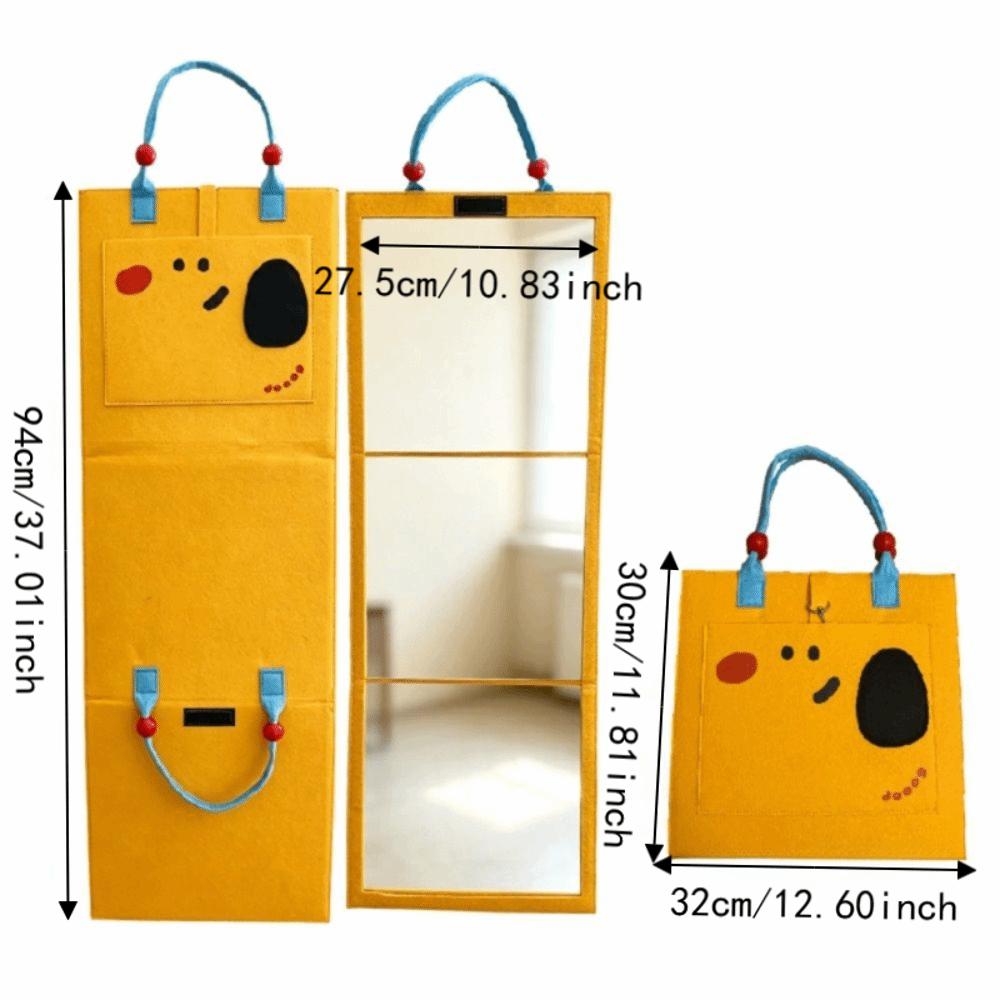 Multifunctional Portable Folding Full-Length Mirror Cute Cartoon Makeup Mirror  Camping