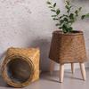 Practical Miniature Garden Accessories Flower Pot Container Holder Combining Functionality And Stylish Woven Appearance