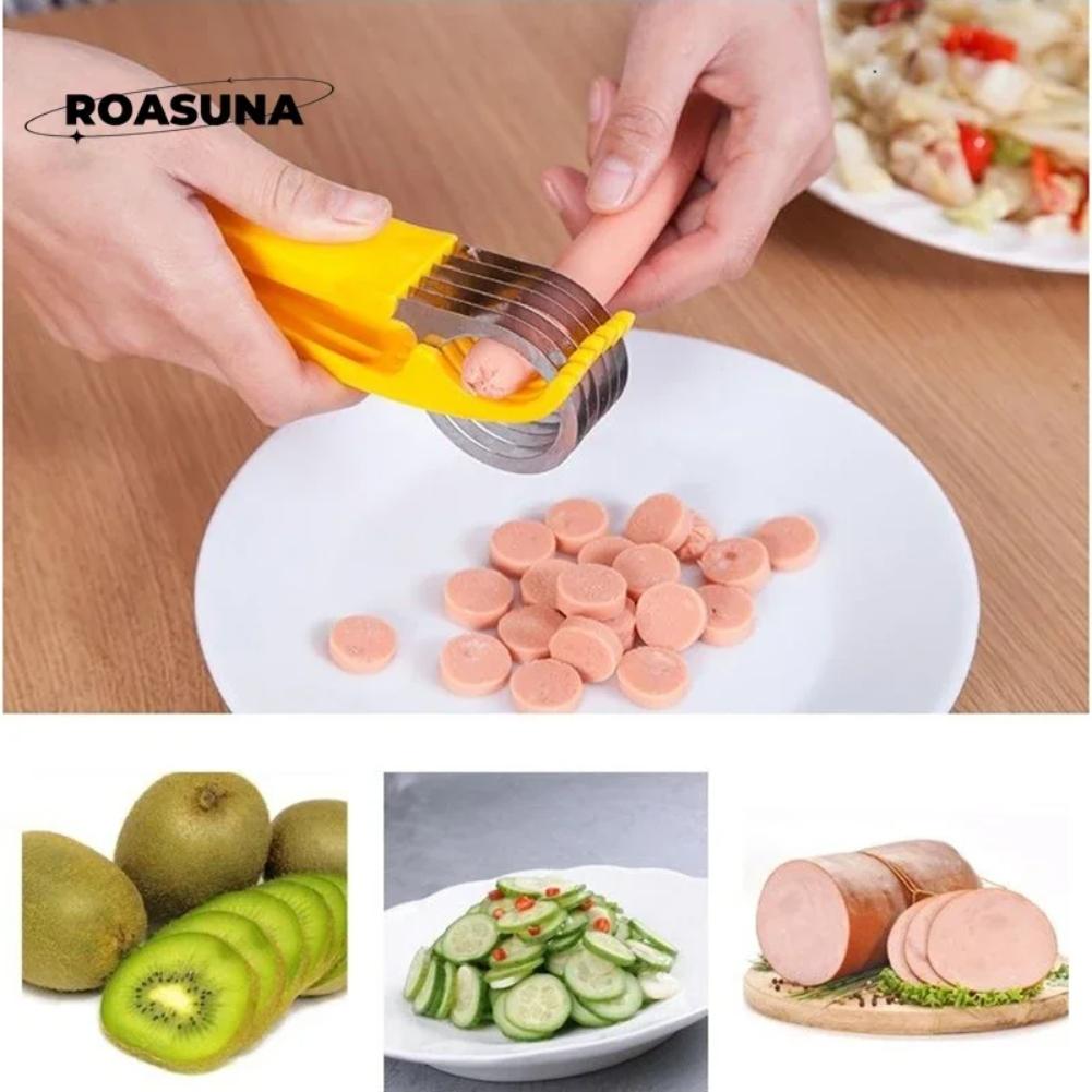 Eco-friendly Banana Slicer Cutter:Premium Plastic Kitchen Tool for Fruits&Vegetables-Ideal for Slicing, Cutting Cucumbers & More
