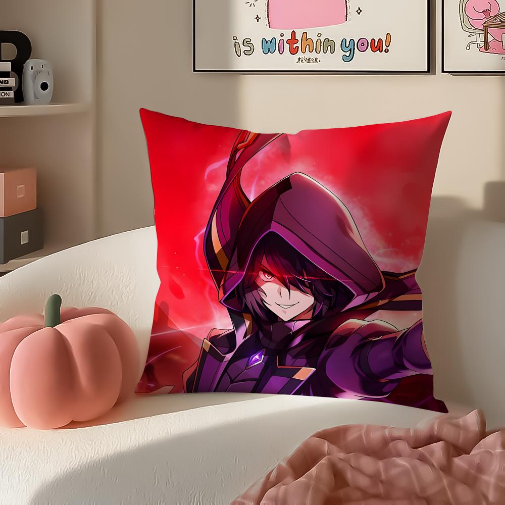 Epic Anime TThe Eminence In Shadow Cushion Cover Pillowcase Short Plush Invisible zipper Room Sofa Cushion Cover
