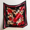 New Floral Scarves Actresses' Elegant Printed Colorful Imitation Silk Shawls Travel Sun Protection European American Style Large Square