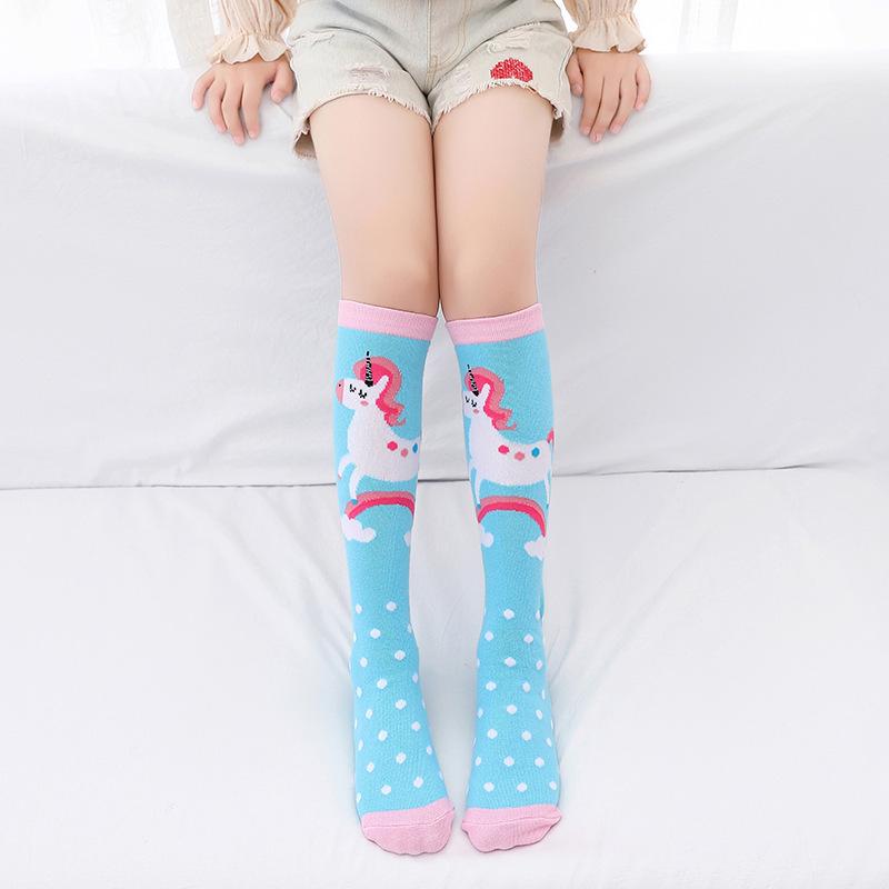 Children's Spring & Fall Over-the-Knee Cotton Socks - Cute Animal Cartoon Princess Mid-Calf Style