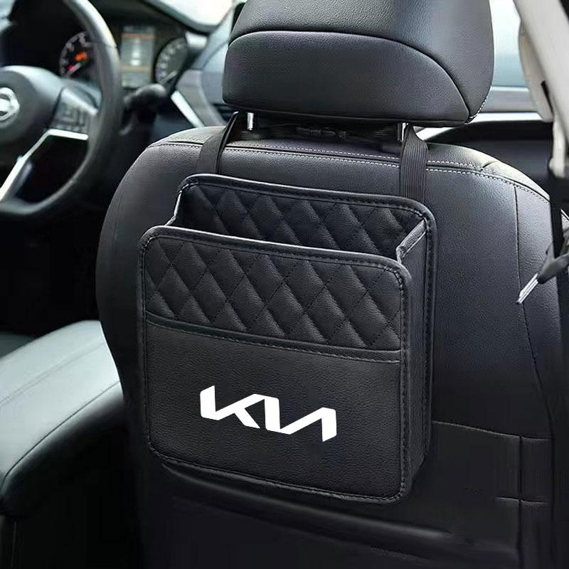 Car Seat Back Storage Bag Leather Garbage Bag Organizer For KIA KN K3 K5 Sportage Rio Sorento Picanto Ceed RIO 2 3 4 Accessories