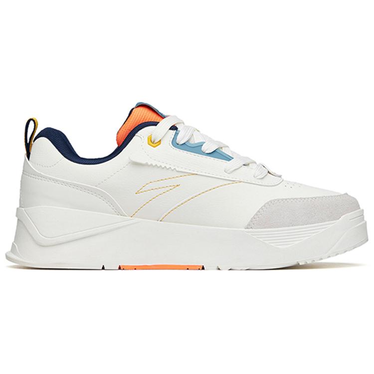 Anta Life Collection Slip Resistant Abrasion Resistant Low top Skateboard Shoes Men's White Blue 912238081-4