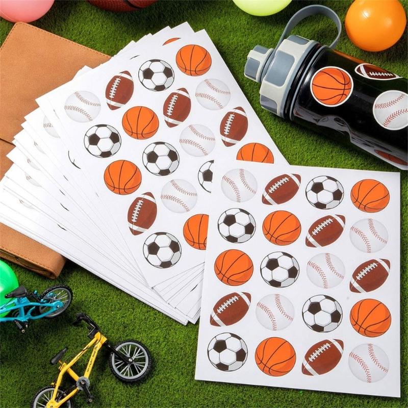 Pack of 10 Creative Athletic Party Decoration Sticker for Sports Enthusiasts Theme Event Sports Ball Sticker