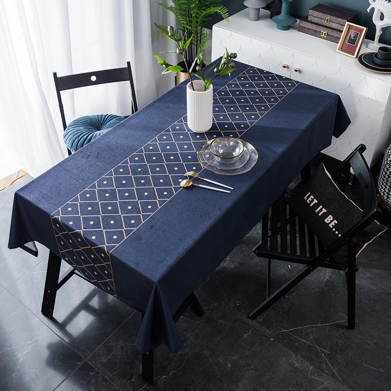 American Light Luxury Flannel Digital Printing Geometric Line Coffee Table Tablecloth Table Cloth
