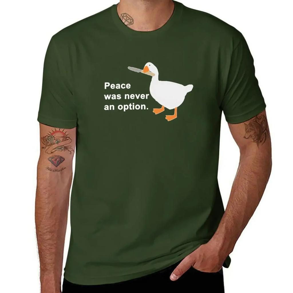 Peace Was Never An Option Goose T-Shirt Aesthetic clothing boys whites big and tall t shirts for men