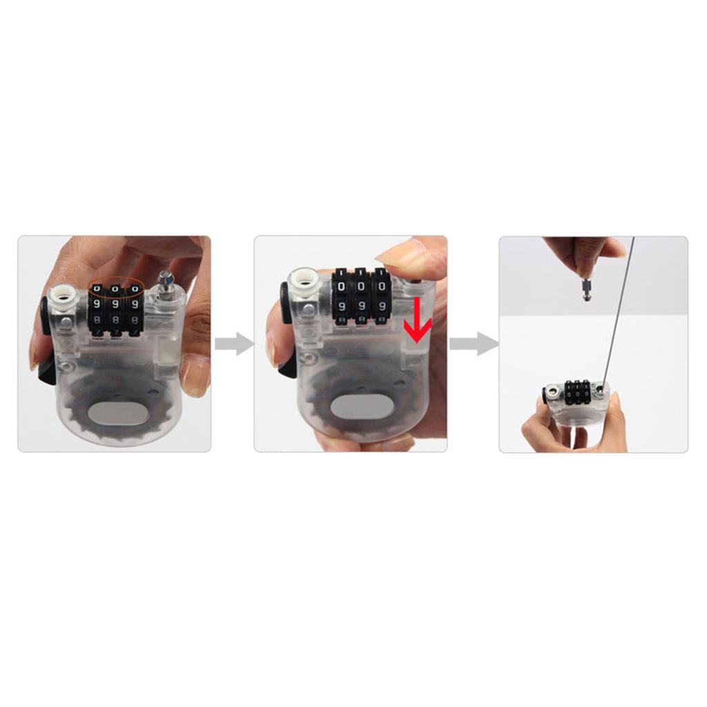 Suitcase Combination Lock Zinc Alloy Luggage Password Padlock with 1 Meter Wire RopeWhite