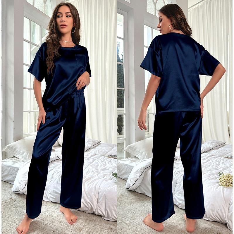 Plus Size Women's Summer Short-sleeved Trousers Home Wear Loose Casual Pajamas Set
