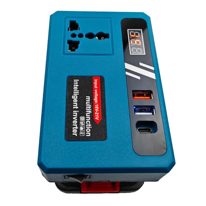 Multiple Outlet Intelligent Battery Inverter 18-21V To 220V Inverter Adapter Power Supply Inverter for Home Appliance