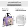Galaxy Cat Lunch Bag Insulated Lunch Box Reusable Cooler Thermal Meal Tote For Women Girl Boy