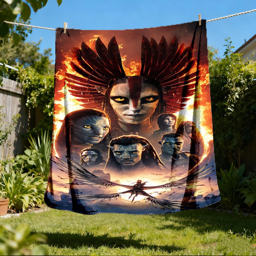 1pc Avatar Outdoor Personalized Flannel Blanket, Soft, Lightweight Personalized Flannel Blanket, Digital Printing,