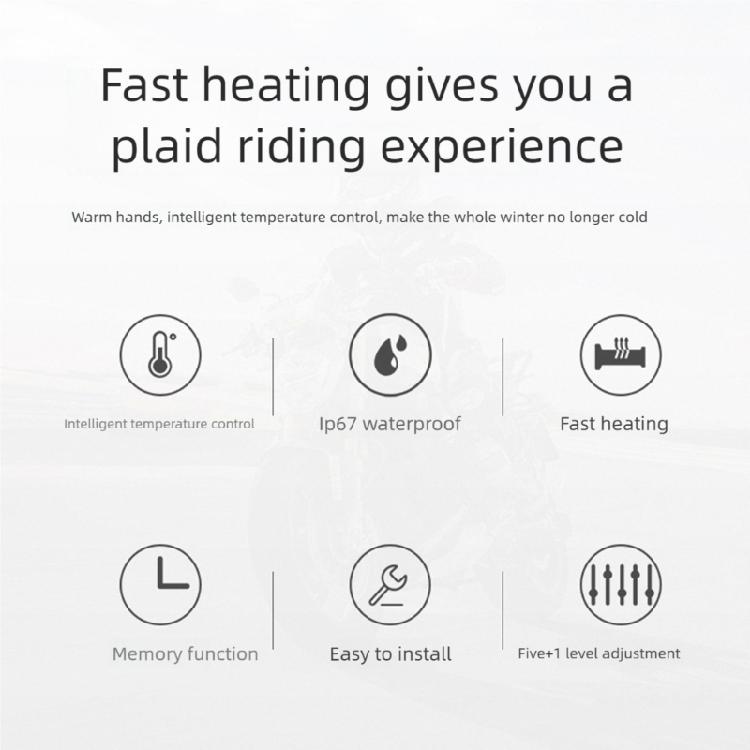 Small Temperature Control Heated Motorcycle Grips 6 Customizable Levels Motorbike Heating Grips for Modification Use