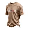 Men’s Crew Neck Short Sleeve T Shirt with USA Letter Print and American Flag Patch Cotton Casual Loose Fit Top for Everyday Wear