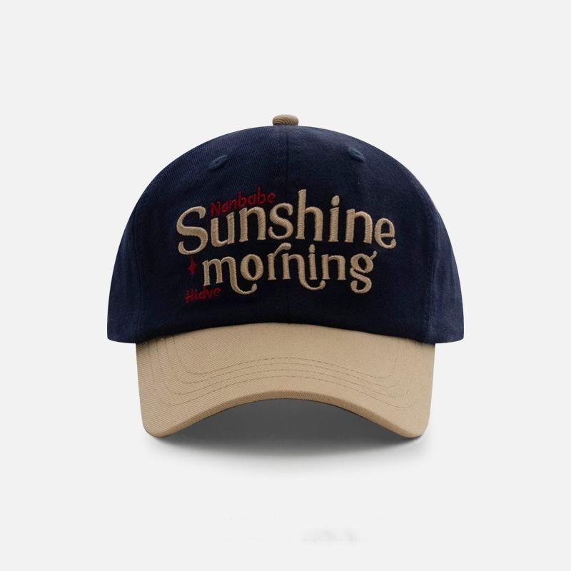 Hat women's new trendy brand letter embroidery baseball cap men's street fashion contrasting color splicing cap