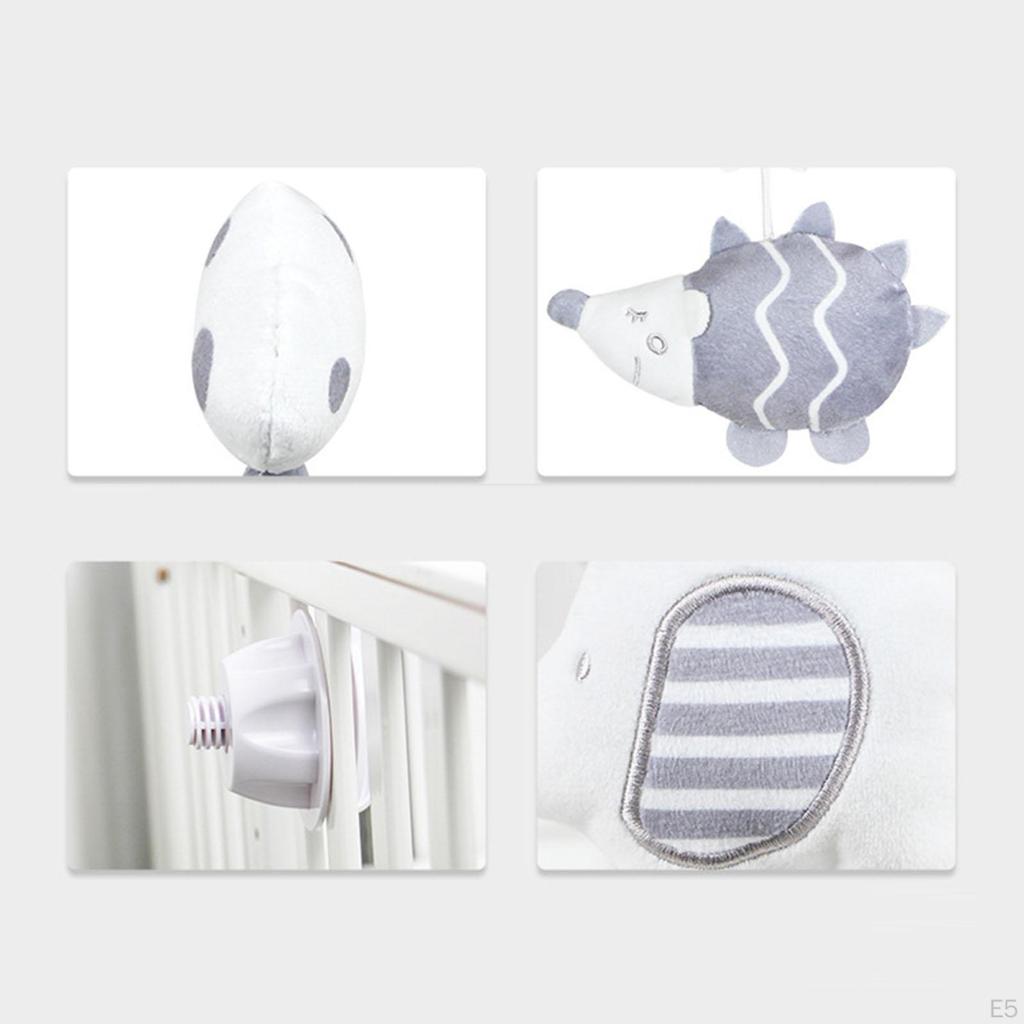 Baby Crib Plush Animal Pendant Bed Bell Toy Newborn Rattles Mobile for Ages + Months Boy and