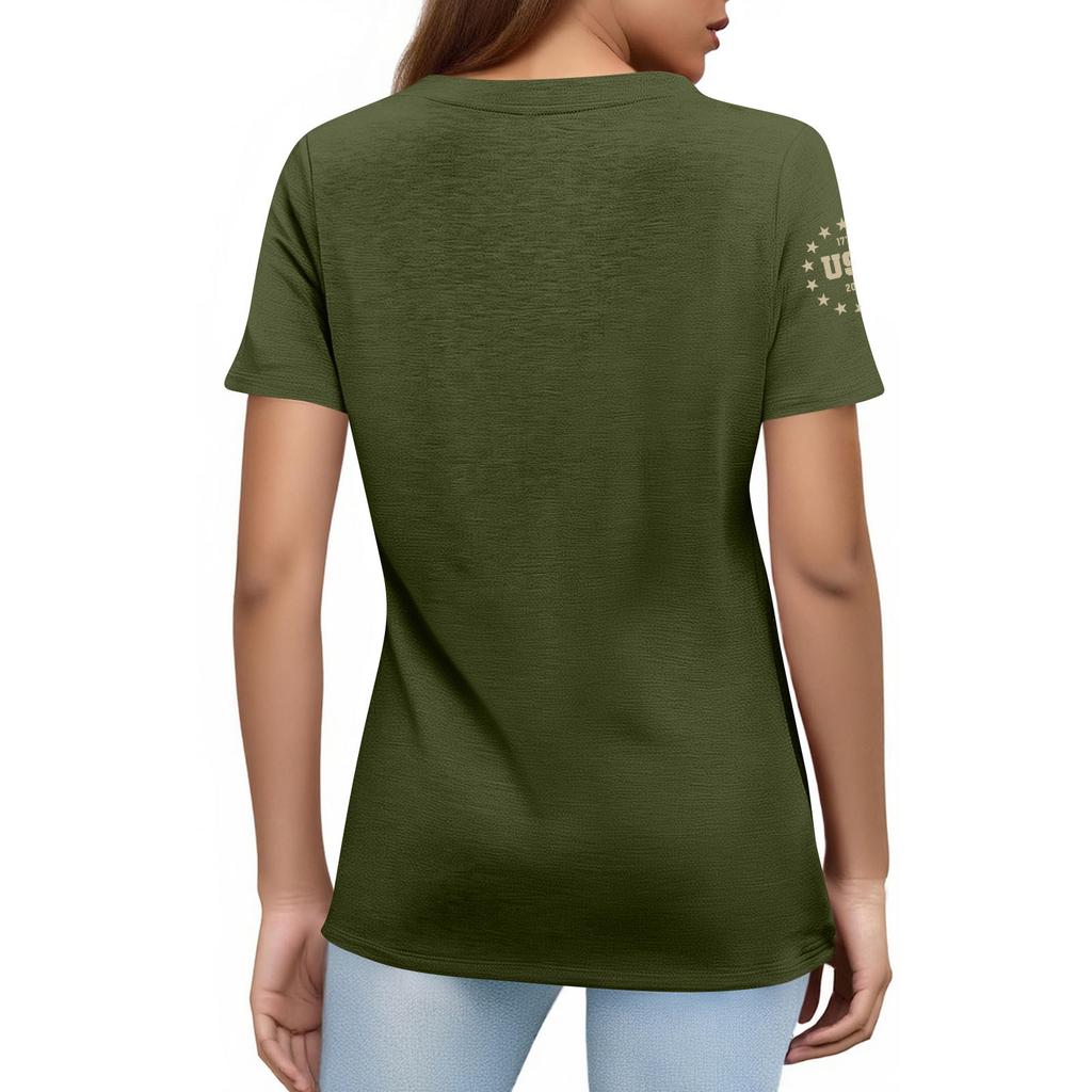 Moda feminina casual estampado manga curta gola redonda pulôver tops