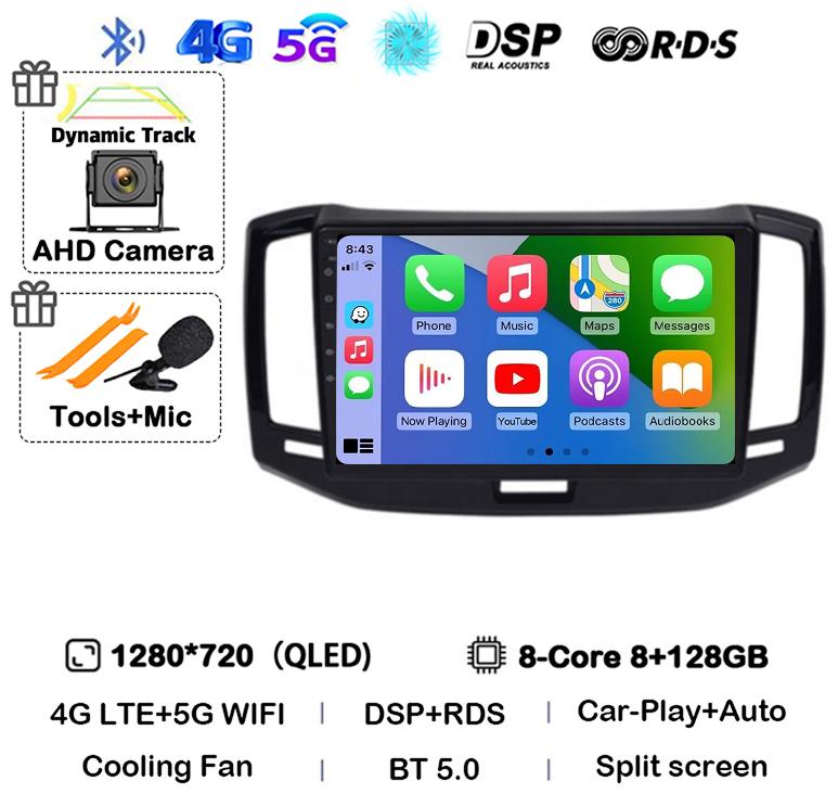 Android 14 Auto CarPlay WiFi+4G Autoradio GPS Für Chery E3 2013 2014 2015 2016 2017 Multimedia Video Player 360 Kamera Head Unit