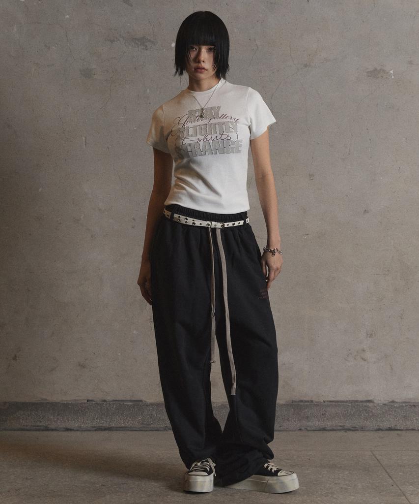 Garter Gallery 3S Script Crop T-Shirts_White