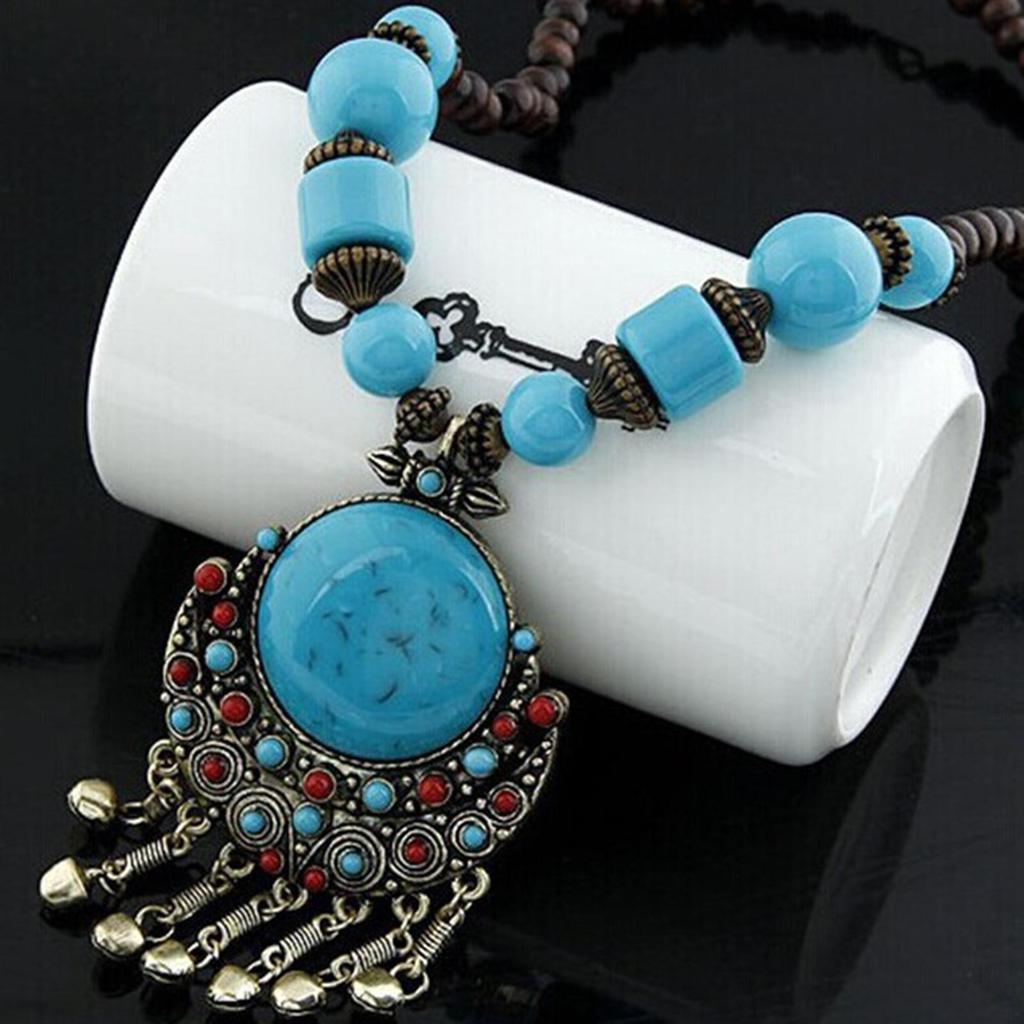 Bohemian Necklace Charms Gifts Long Decor Vacation for Women 