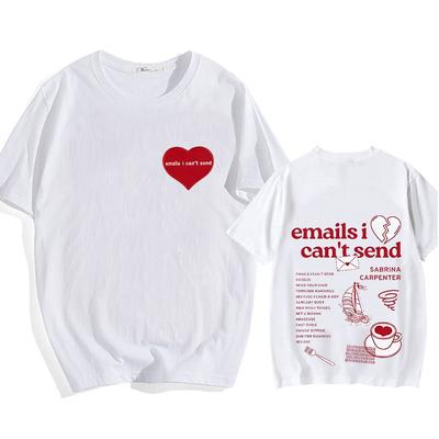 Vintage T-shirt Sabrina Carpenter Lato Okrągły dekolt Miękki T-shirt Damski Ubrania Grunge Casualowy T-shirt Modne Bluzy Topy