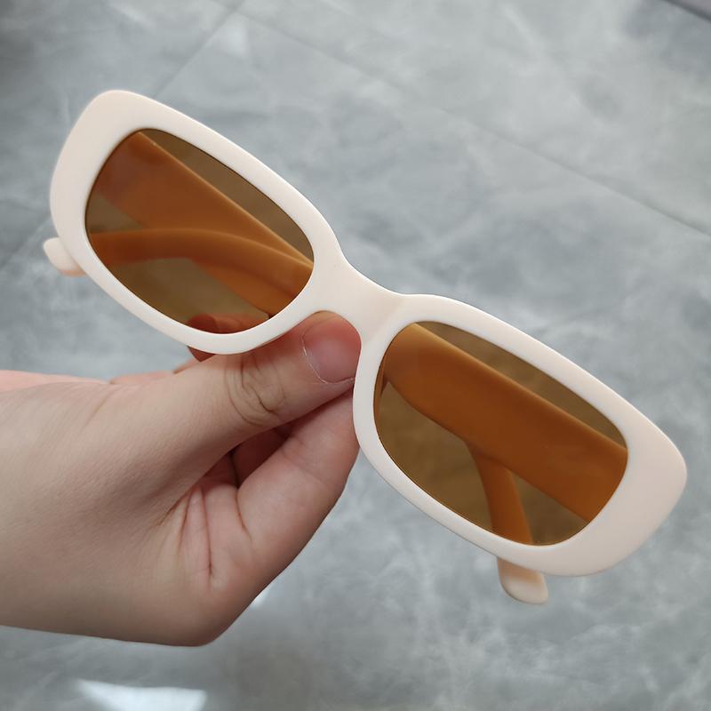Vintage Trendy Rectangle Sunglasses Retro Fashion Small Frame Eyewear Outdoor Driving Uv400 Goggle Shades Sports Sun Glasses