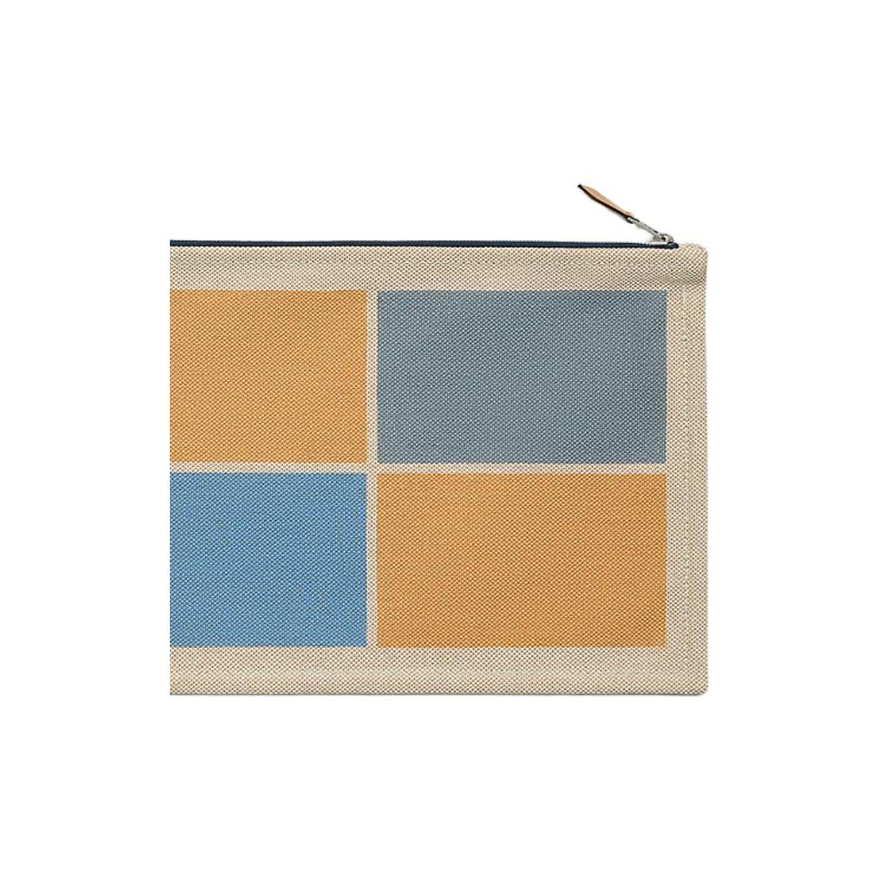 Hermes 28 Lustige Eiscreme-Muster Siebdruck Baumwolle Reise Aufbewahrungstasche Unisex Taschen Nude Blau H103963MV04
