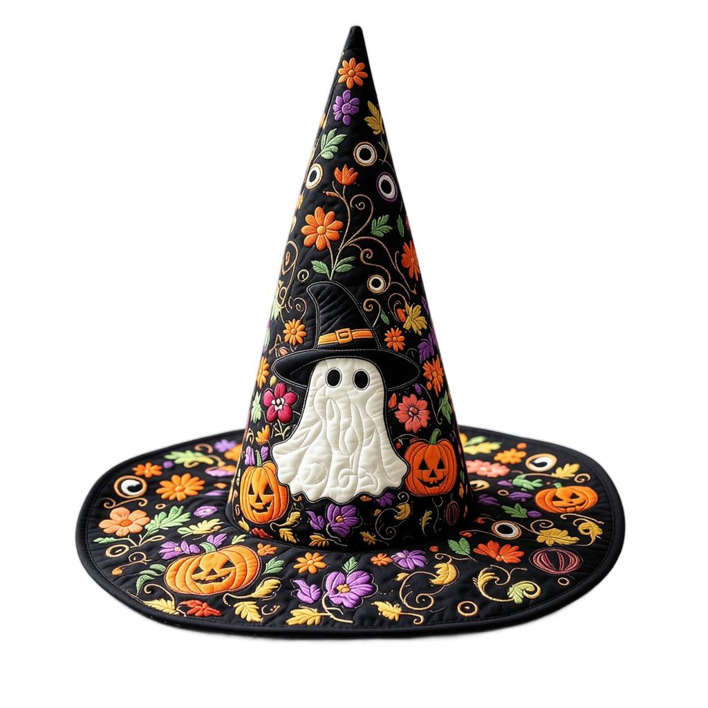 Halloweenský čarodějnický klobouk s 3D digitálním potiskem, Párty kostýmový doplněk