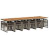 13 Piece Outdoor Dining Set with Cushions Grey Poly Rattan