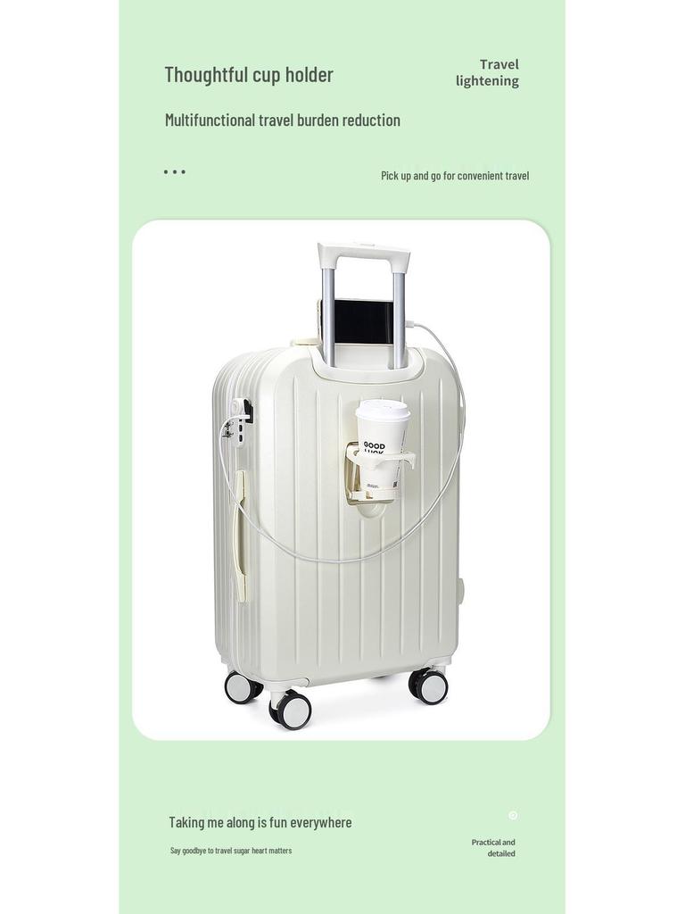 20-Inch Multifunctional Carry-On Suitcase with Logo Option - Fresh Design for Women, Students, and Men with 24-Inch Version and Combination Lock.
